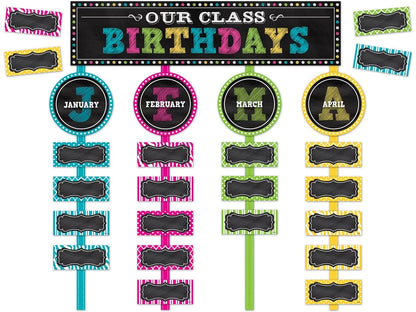 Chalkboard Brights Birthday Bulletin Board Set - US 2370
