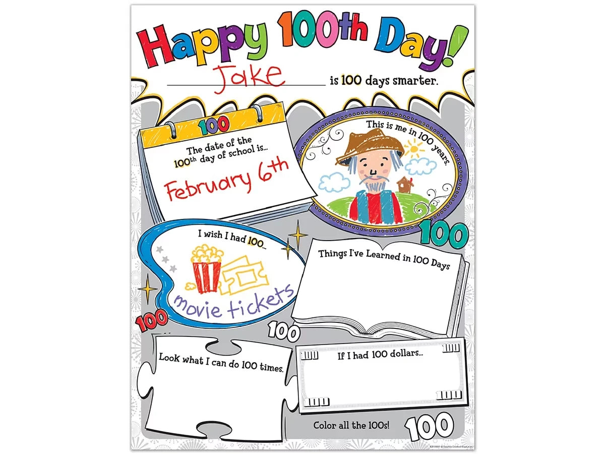 Happy 100th Day! All About Me Posters - Set of 32 - US 5267