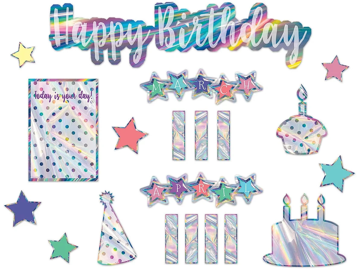 Iridescent Birthday Bulletin Board Set - US 7667