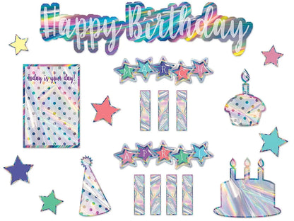 Iridescent Birthday Bulletin Board Set - US 7667
