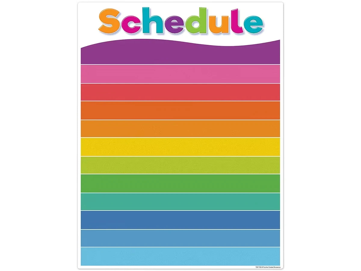 Colorful Classroom Write & Wipe Schedule Poster - US 5528