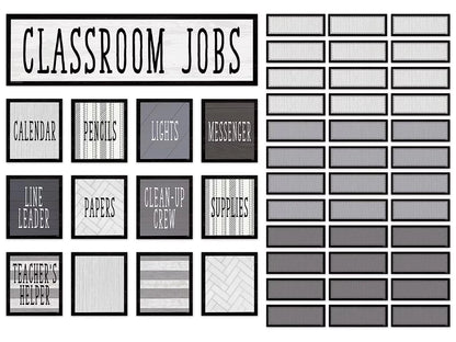 Modern Farmhouse Classroom Jobs Bulletin Board Set - US 3287