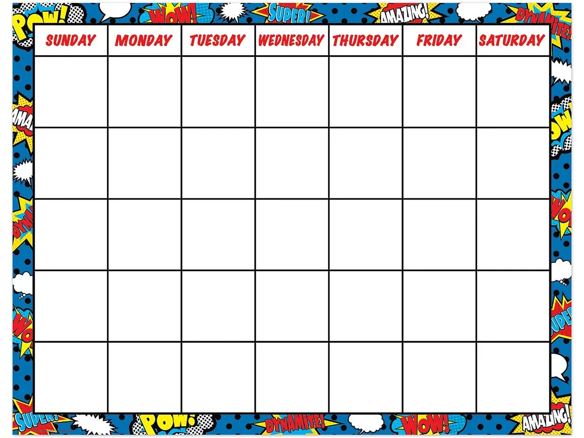 Superhero Classroom Calendar - US 2351