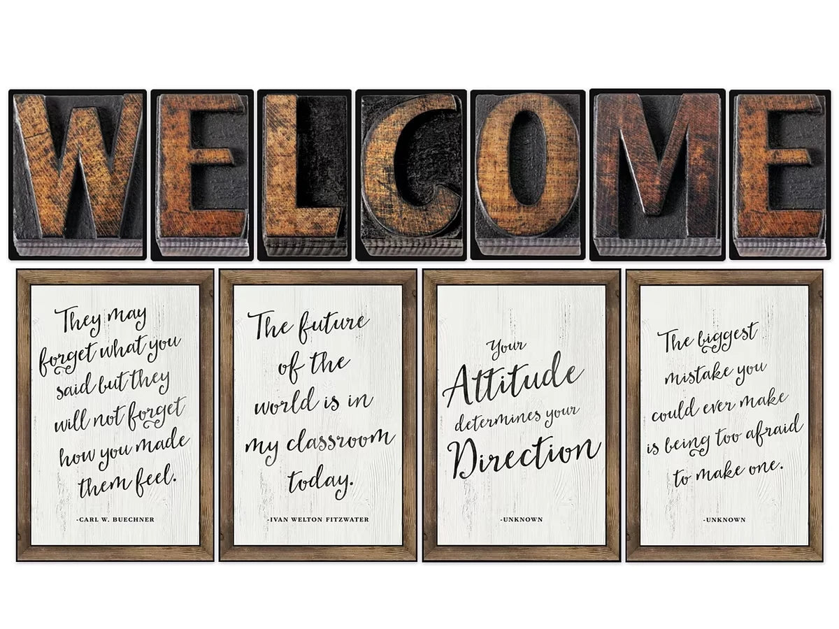 Industrial Chic Welcome Bulletin Board Set - US 9008