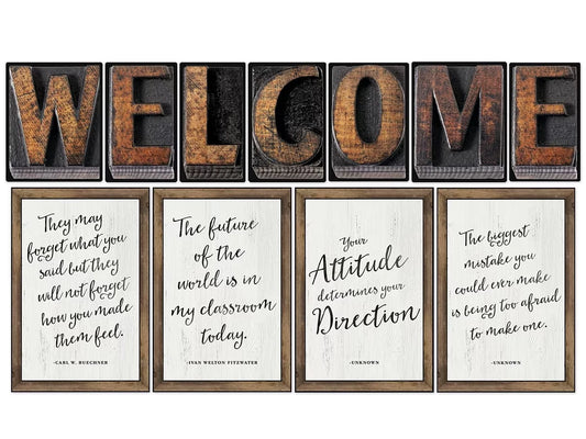 Industrial Chic Welcome Bulletin Board Set - US 9008