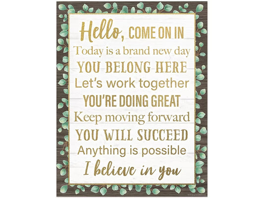 Eucalyptus Hello, Come on In Poster - US 3302