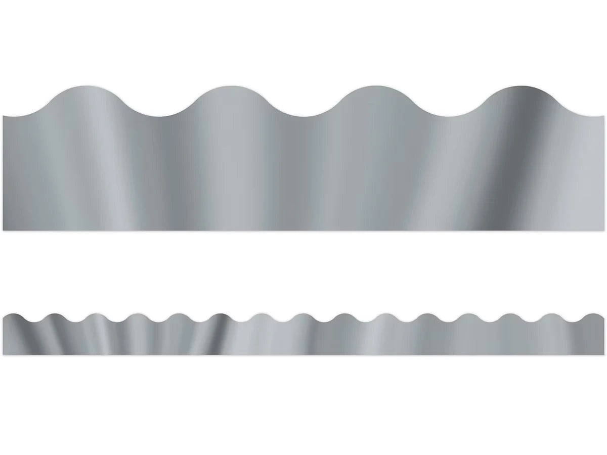 Silver Metallic Scalloped Border - US 8010
