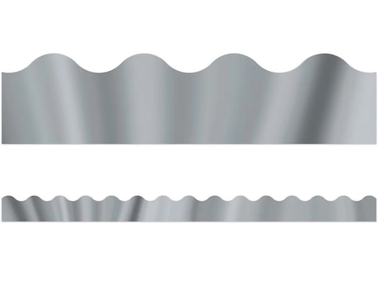 Silver Metallic Scalloped Border - US 8010
