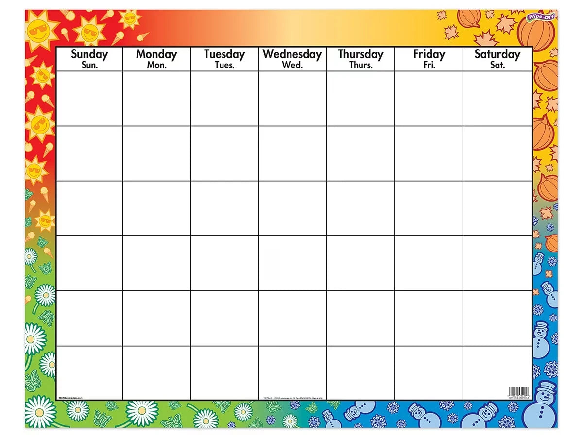 Four Seasons Write & Wipe Classroom Calendar - US 4133