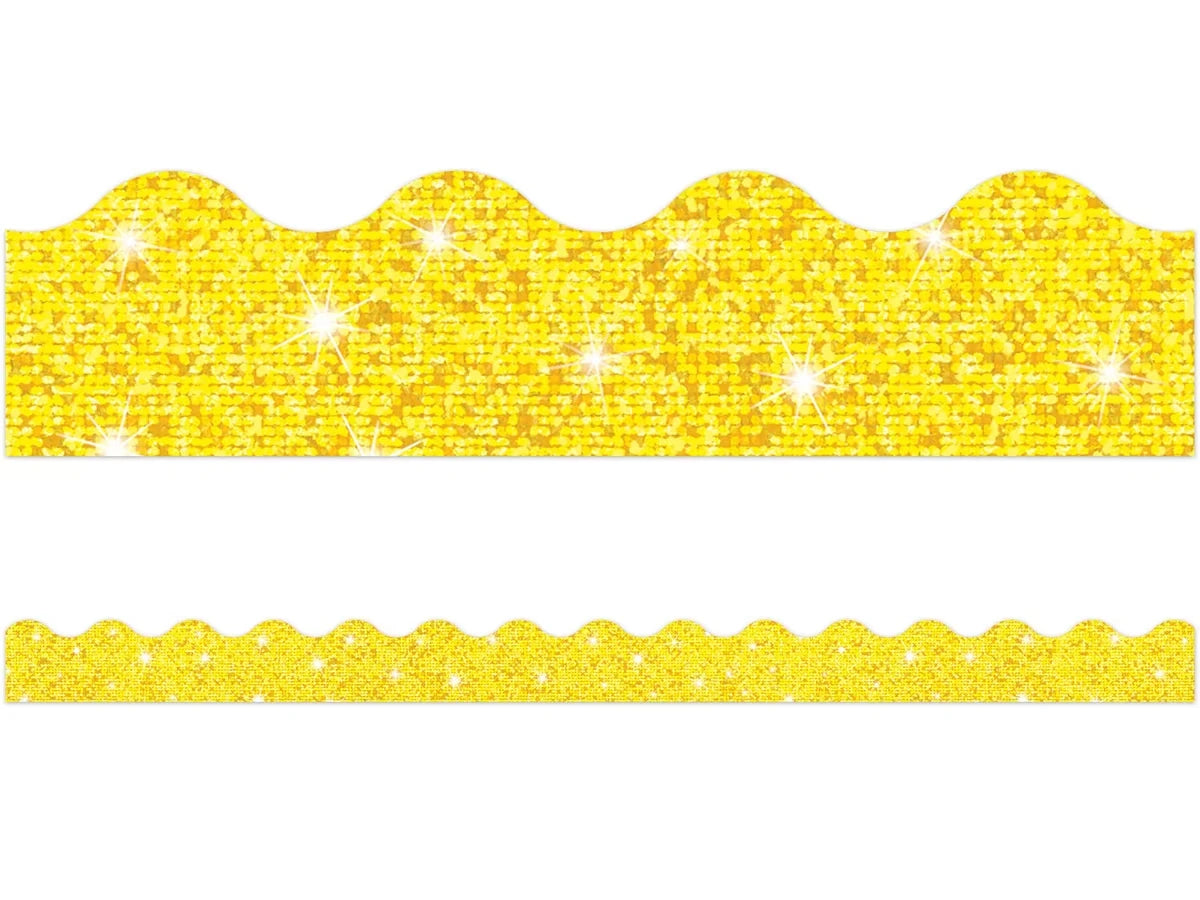 Yellow Sparkle Scalloped Border - US 4166