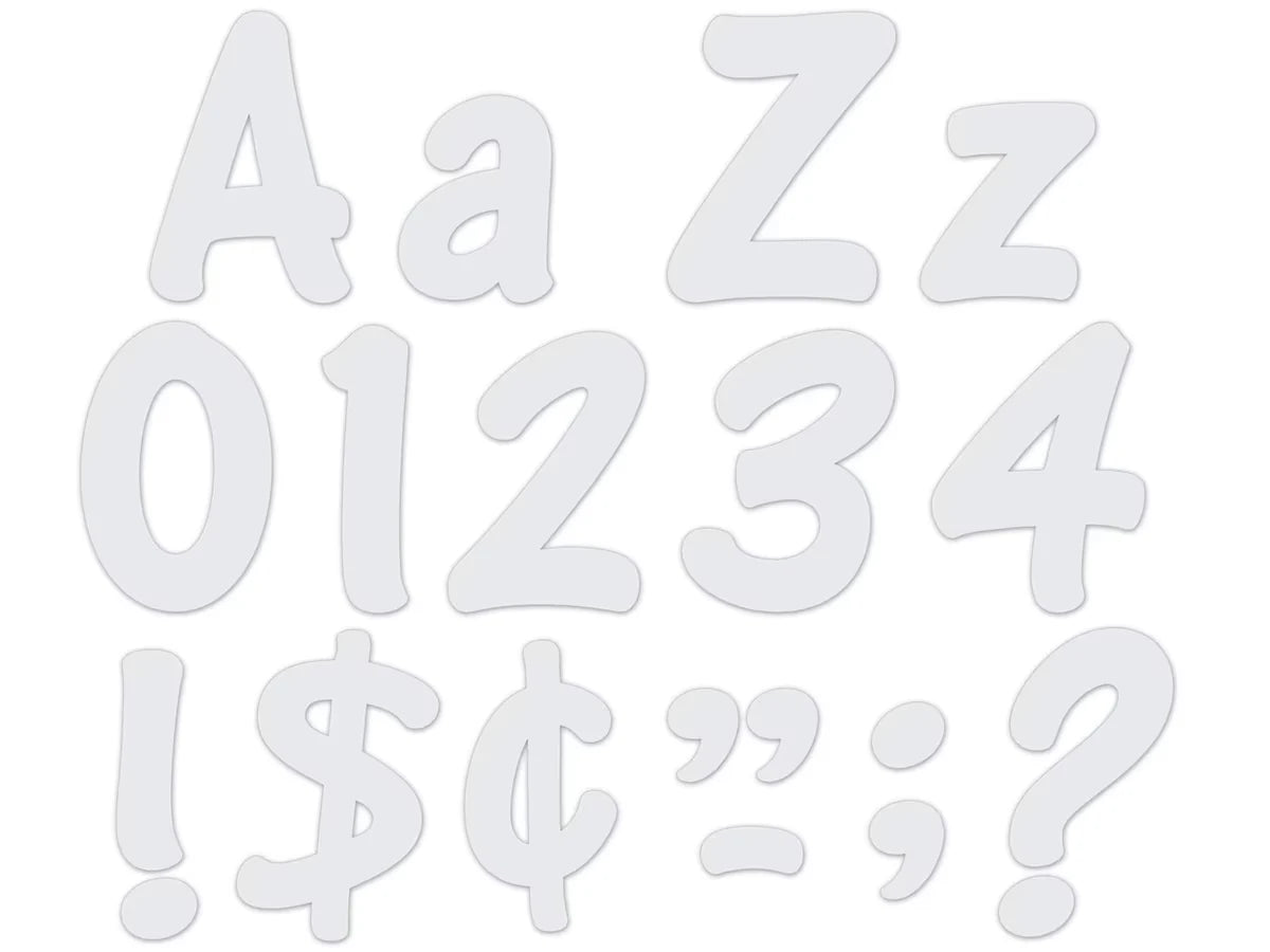 White 4" Self-Adhesive Punch-Out Letters - US 3821