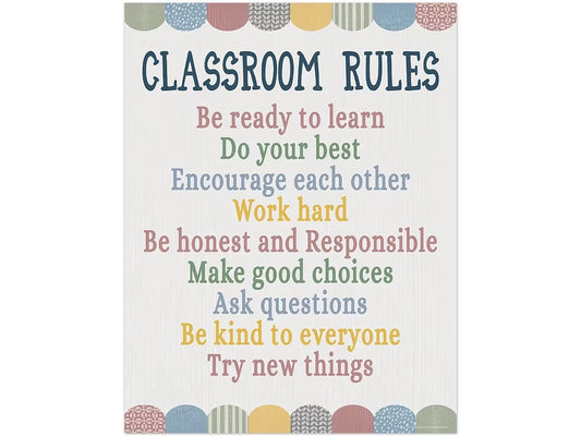Classroom Cottage Classroom Rules Poster - US 6739