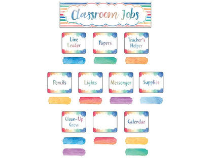 Watercolor Classroom Jobs Bulletin Board Set - US 1988