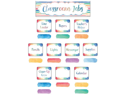Watercolor Classroom Jobs Bulletin Board Set - US 1988