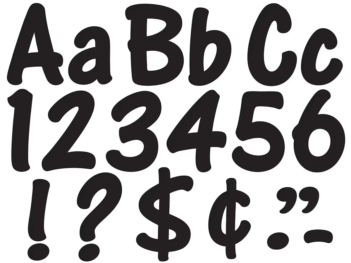 Black 4" Self-Adhesive Punch-Out Letters - US 6189