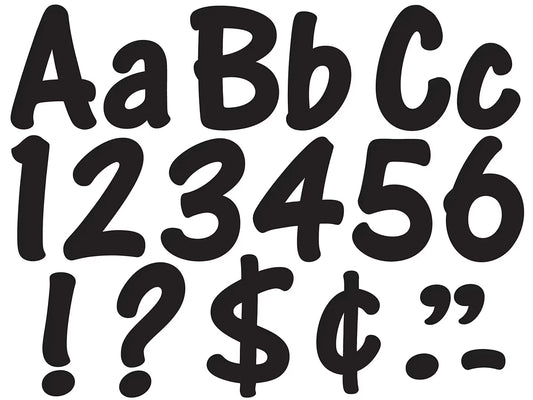 Black 4" Self-Adhesive Punch-Out Letters - US 6189