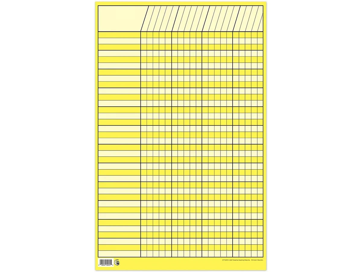 Yellow Small Incentive Chart - US 8156