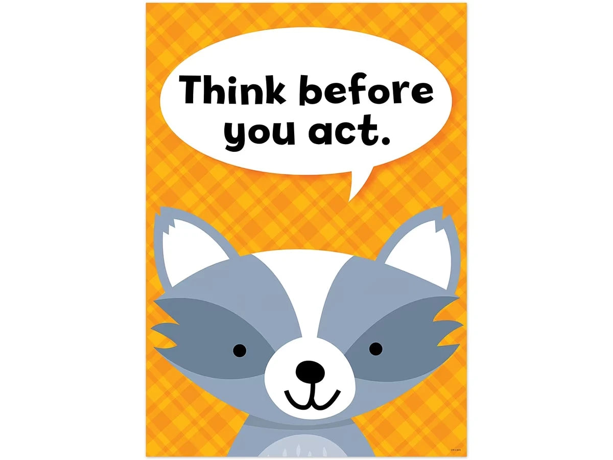 Woodland Friends Think Before You Act Poster - US 6515