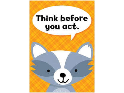 Woodland Friends Think Before You Act Poster - US 6515