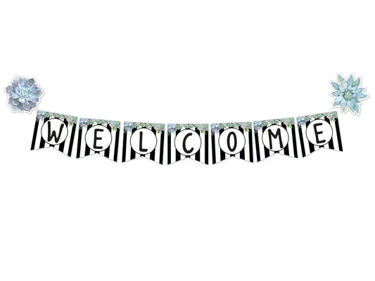 Simply Stylish Welcome Pennant Bulletin Board Set - US 9189