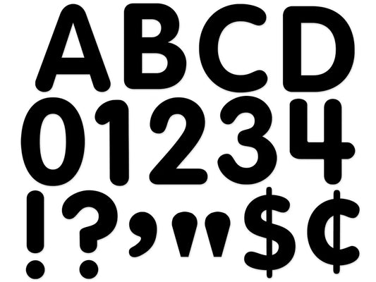 Black 4" Self-Adhesive Punch-Out Letters - US 6132
