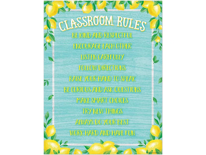 Lemon Zest Classroom Rules Poster - US 3627