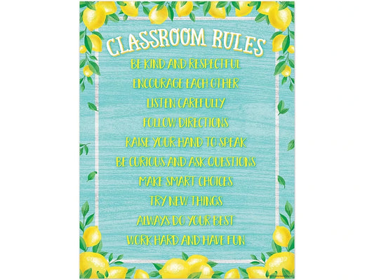Lemon Zest Classroom Rules Poster - US 3627