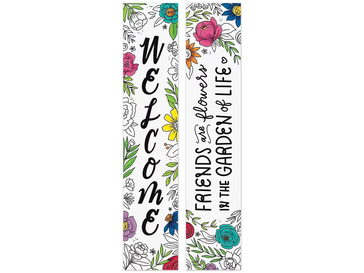 Bright Blooms Welcome Double-Sided Banner - US 1604