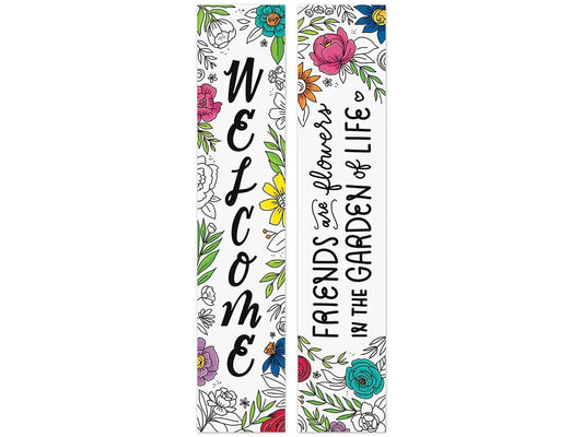 Bright Blooms Welcome Double-Sided Banner - US 1604
