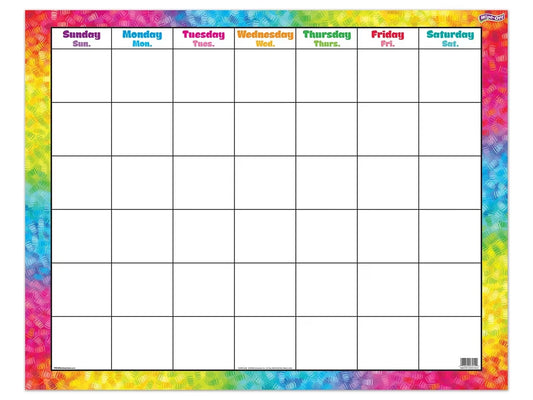 Colorful Brushstroke Write & Wipe Classroom Calendar - US 6314