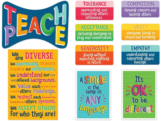 One World Teach Peace Bulletin Board Set - US 6403