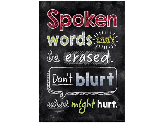 Chalk It Up! Spoken Words Can’t Be Erased Poster - US 3599