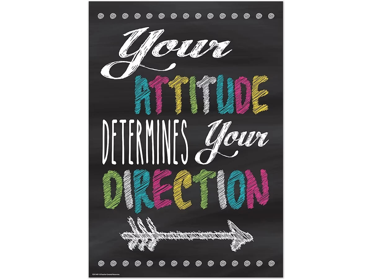 Chalkboard Brights Attitude Determines Direction Poster - US 3357