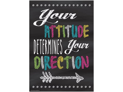 Chalkboard Brights Attitude Determines Direction Poster - US 3357