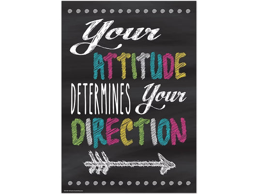 Chalkboard Brights Attitude Determines Direction Poster - US 3357