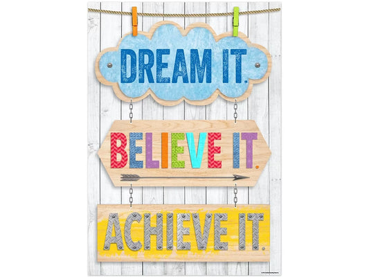 Upcycle-Style Dream, Believe, Achieve Poster - US 9365