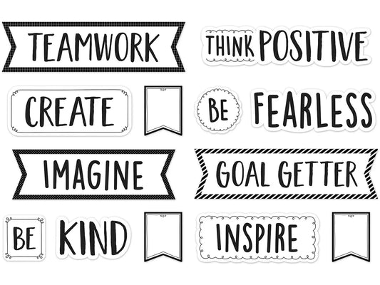 Black & White Motivational Bulletin Board Set - US 1895