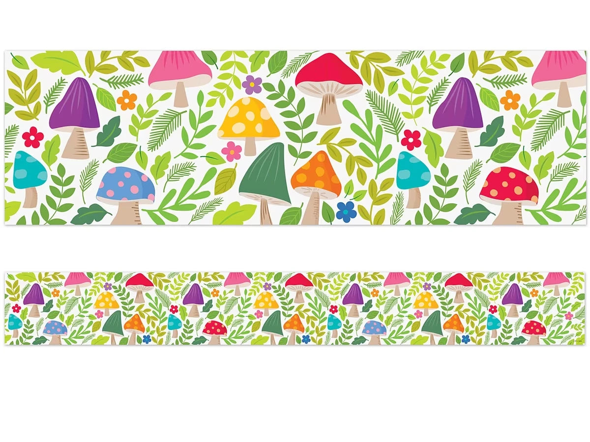 Woodland Friends Mushroom Medley Border - US 3637