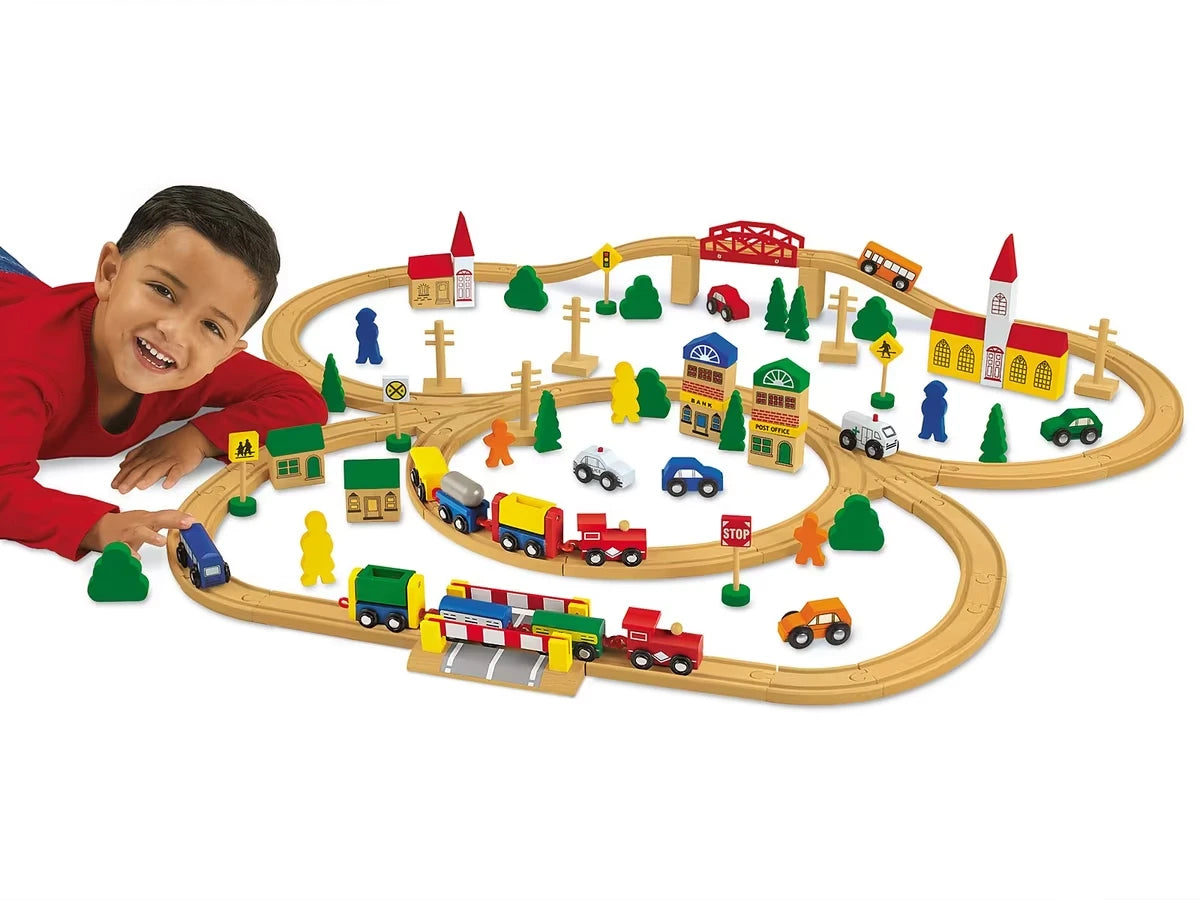 100-Piece Wooden Train Set - US 4199