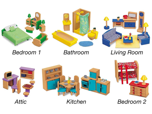 Classic Dollhouse Furniture - US 1890