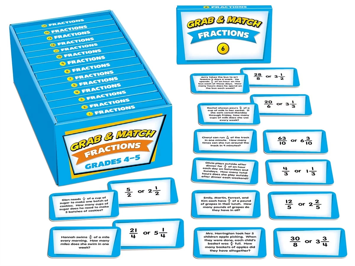 Grab & Match Leveled Fractions Quickies - Gr. 4-5 - US 3071