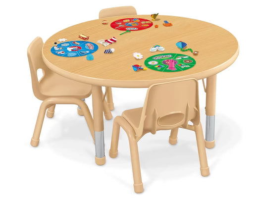 Heavy-Duty Adjustable Round Tables - US 6414