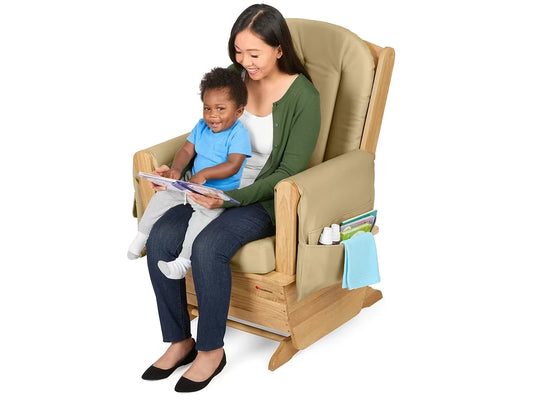 Classroom-Safe Glider Rocker - Natural Vinyl - US 1936