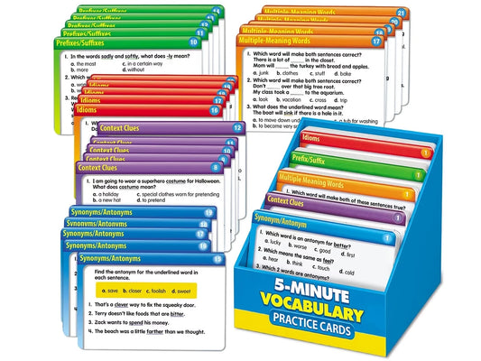 5-Minute Vocabulary Practice Cards - Gr. 3-5 - US 5804