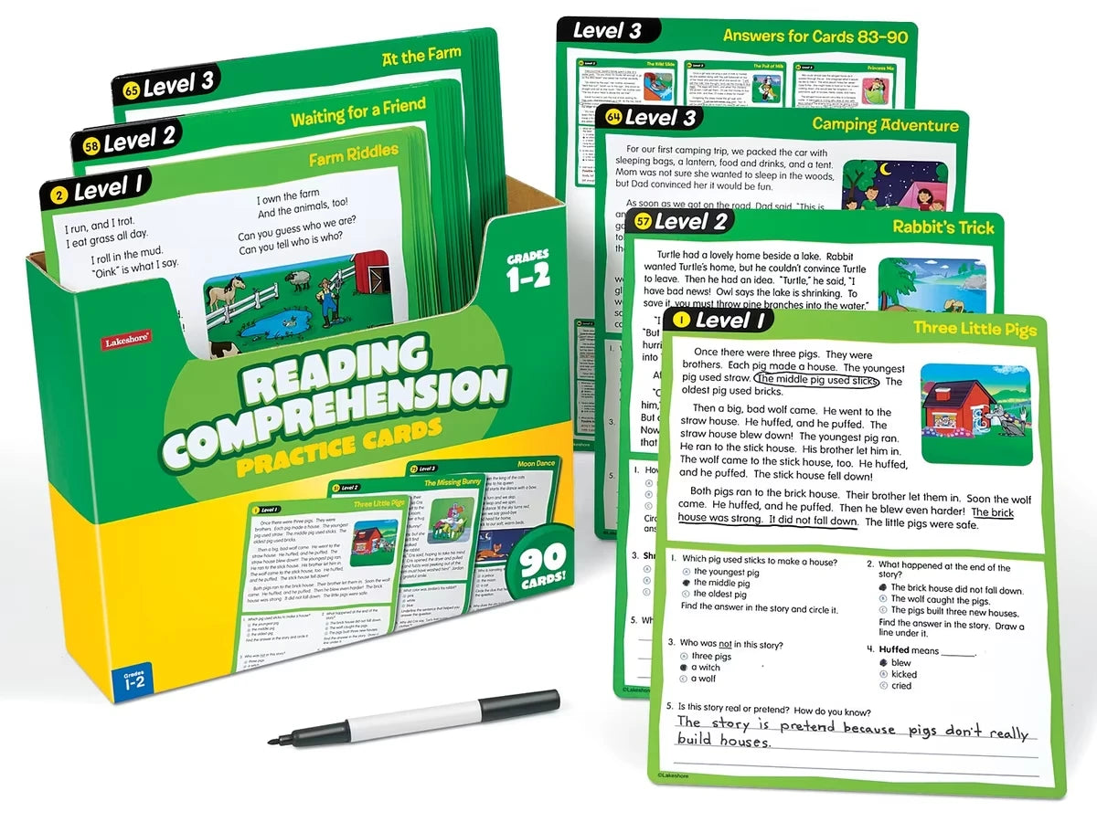 Reading Comprehension Practice Cards - Gr. 1-2 - US 9569