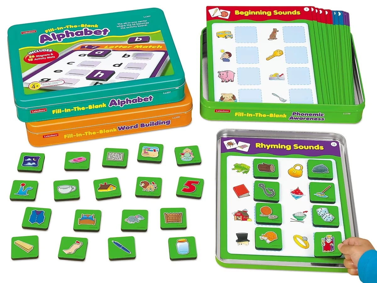 Fill-In-The-Blank Magnetic Activity Tins - Complete Set - US 9997