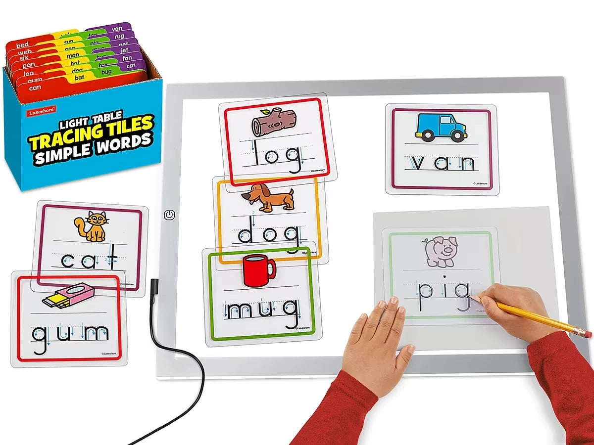 Light Table Simple Words Tracing Tiles - US 8406