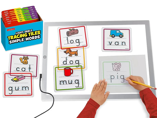 Light Table Simple Words Tracing Tiles - US 8406