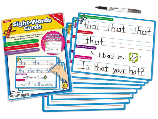 Write & Wipe Sight-Words Practice Cards - US 9874