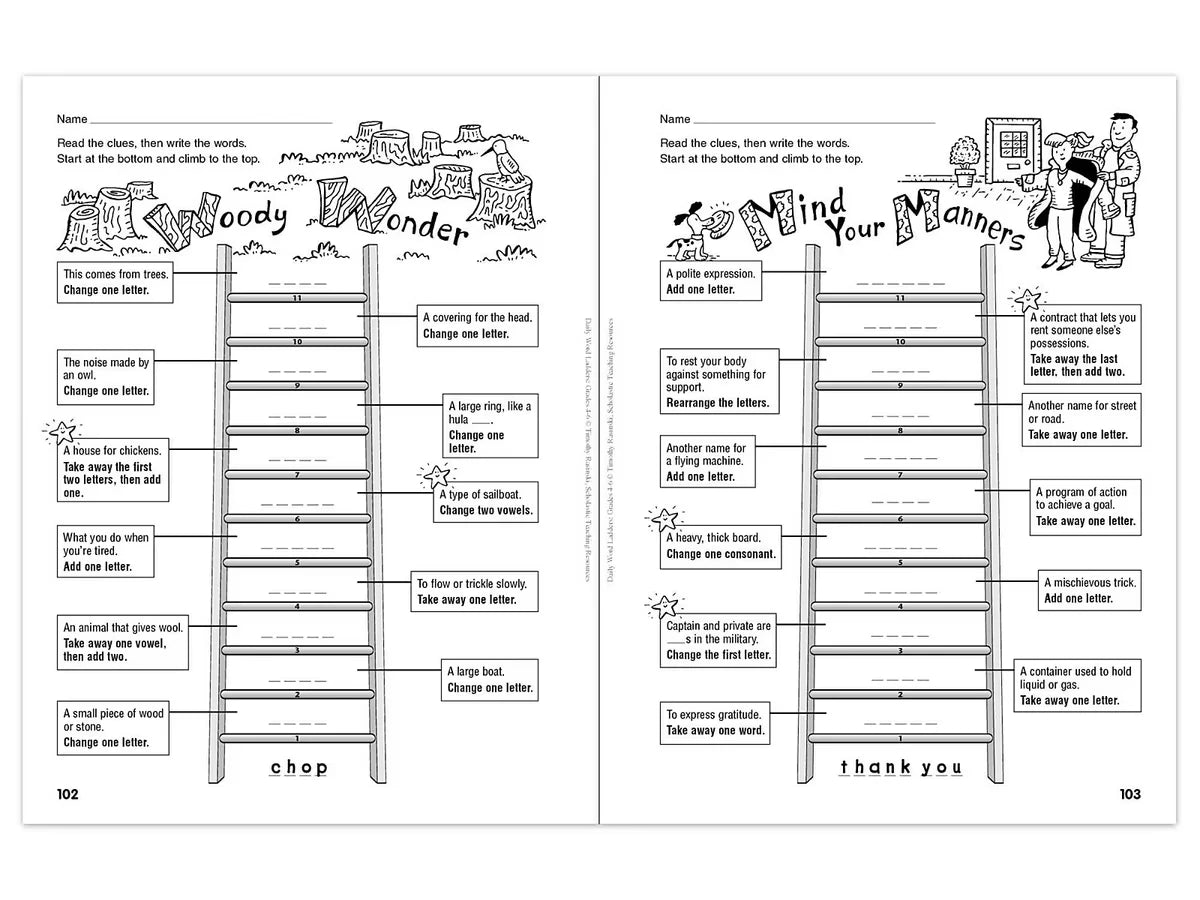Daily Word Ladders Workbook - Gr. 4-6 - US 2120